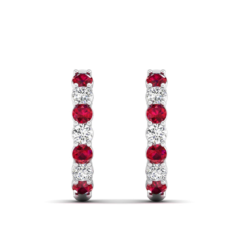14K White Gold - Ruby