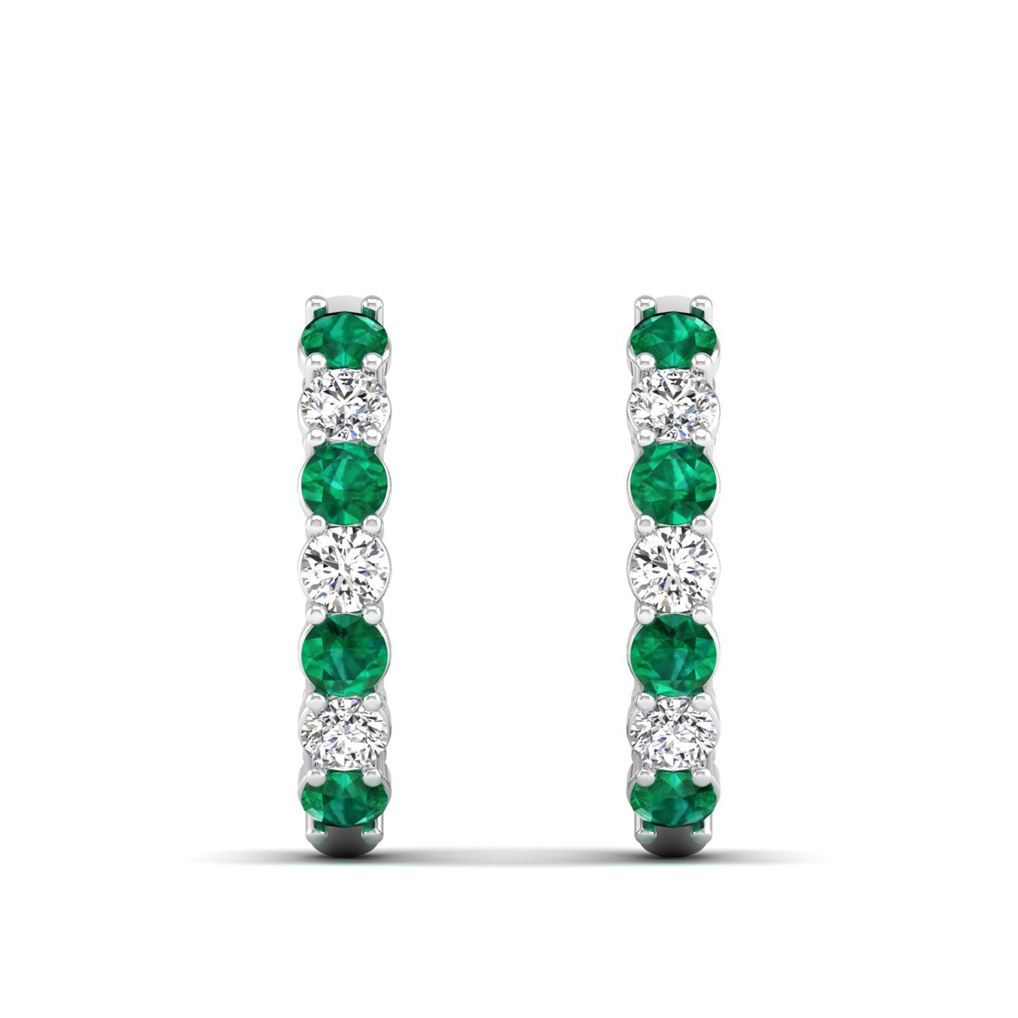 14K White Gold - Emerald