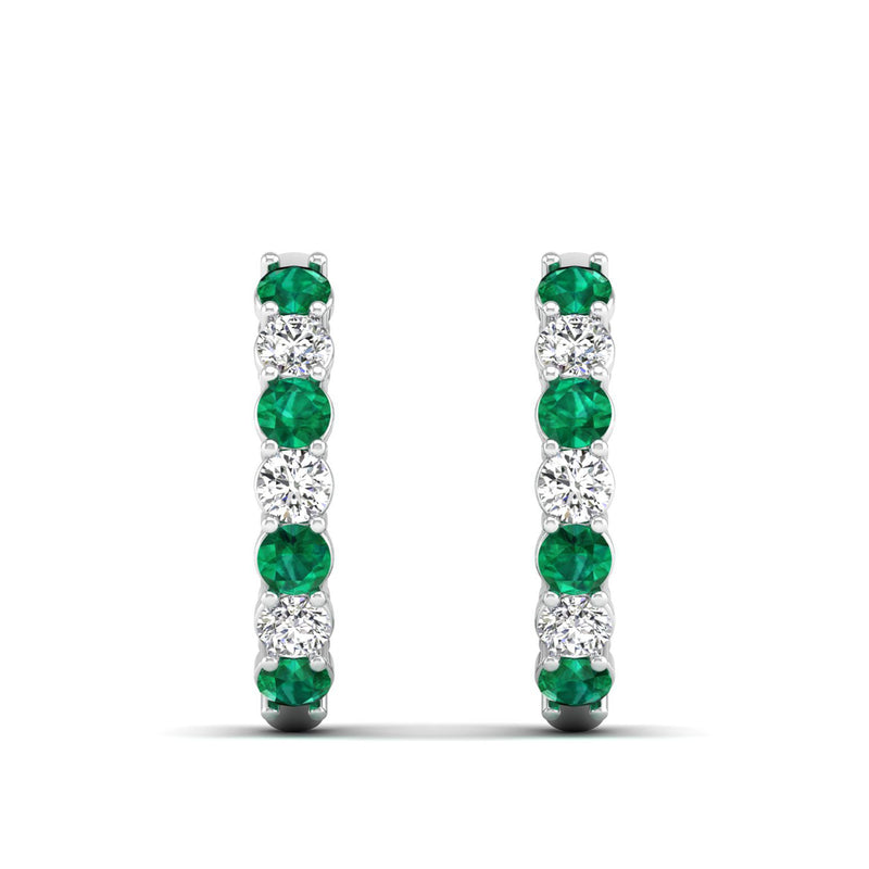 14K White Gold - Emerald