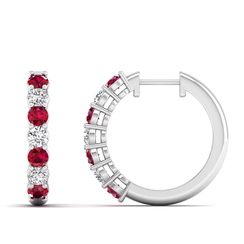 14K White Gold - Ruby