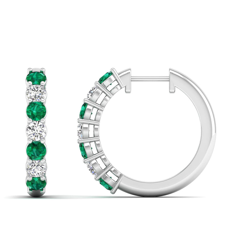 14K White Gold - Emerald