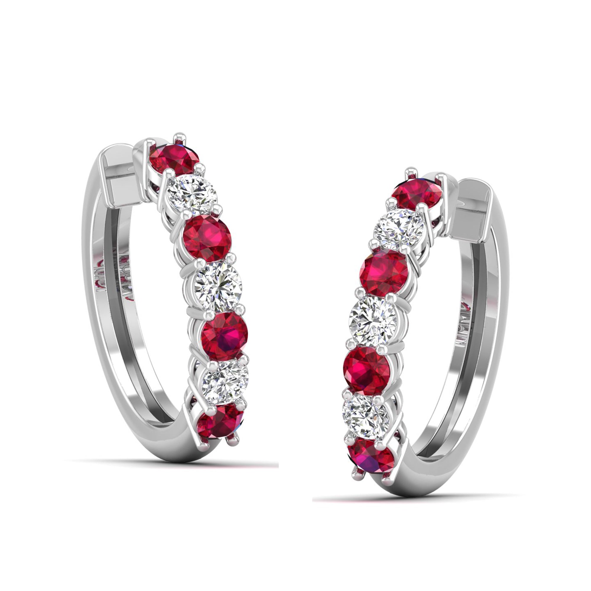 14K White Gold - Ruby