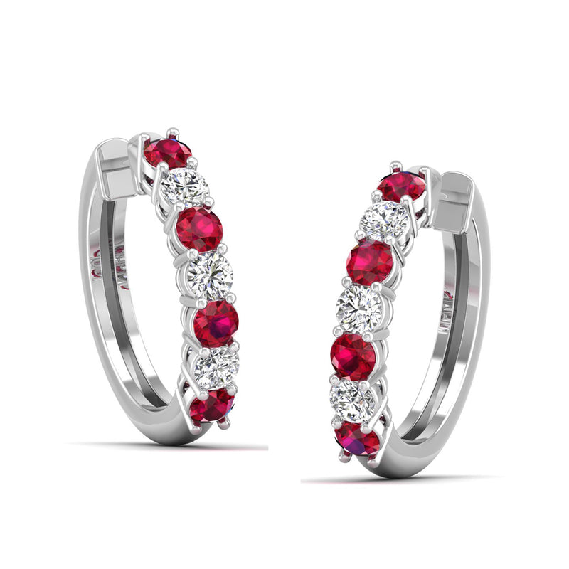 14K White Gold - Ruby