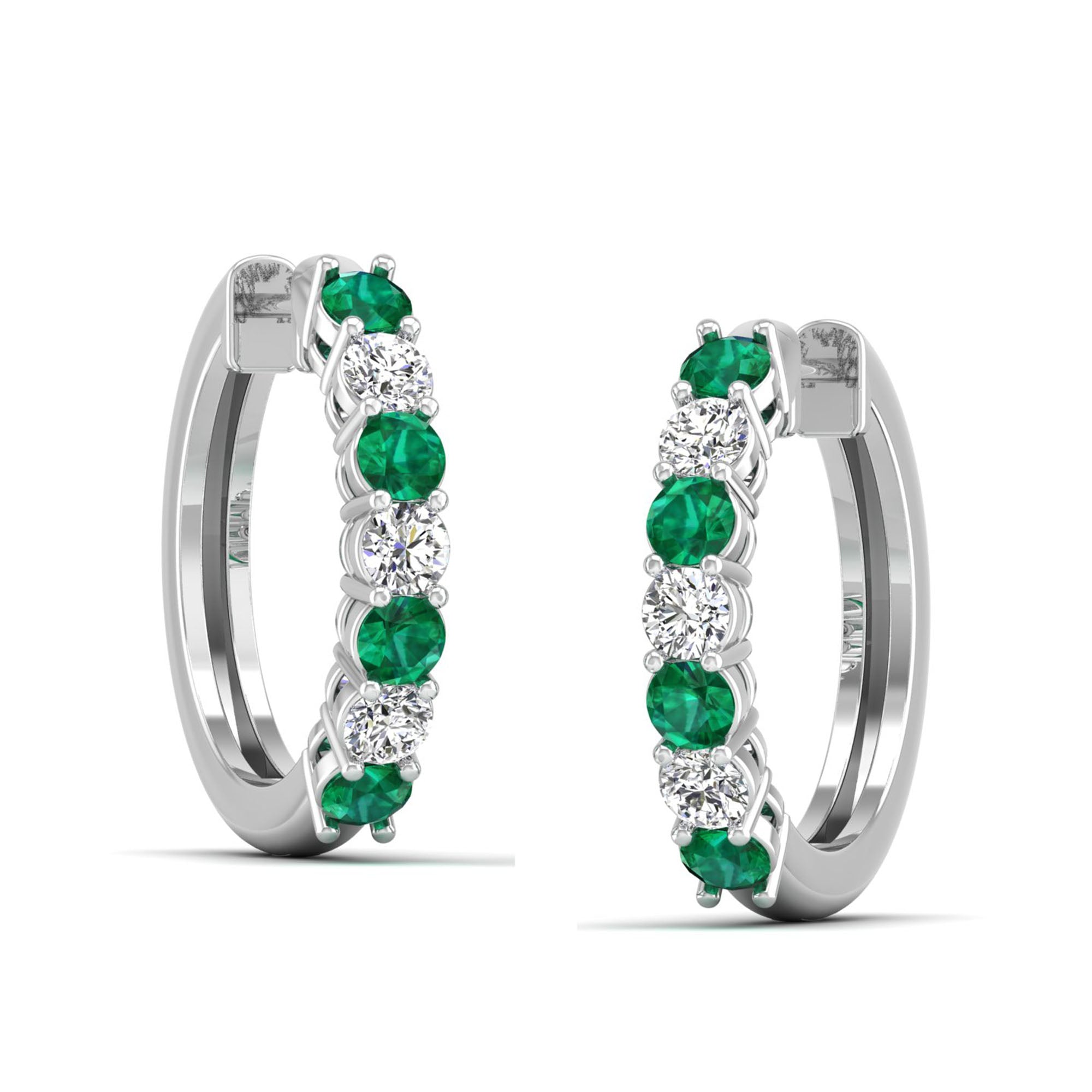 14K White Gold - Emerald
