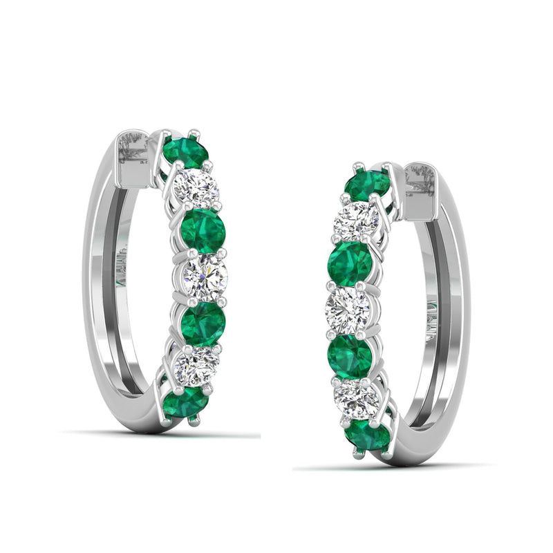 14K White Gold - Emerald