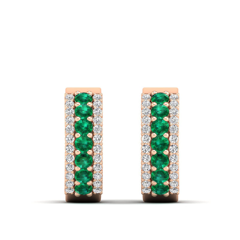 14K Rose Gold - Emerald