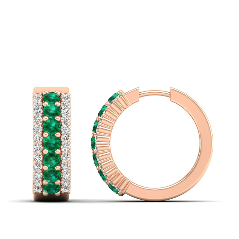 14K Rose Gold - Emerald