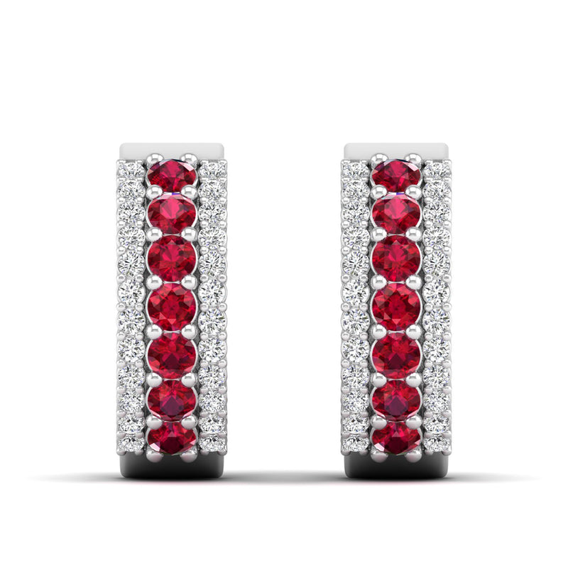 14K White Gold - Ruby