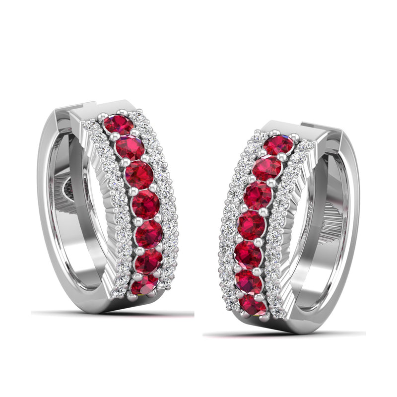 14K White Gold - Ruby