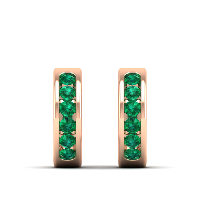 14K Rose Gold - Emerald