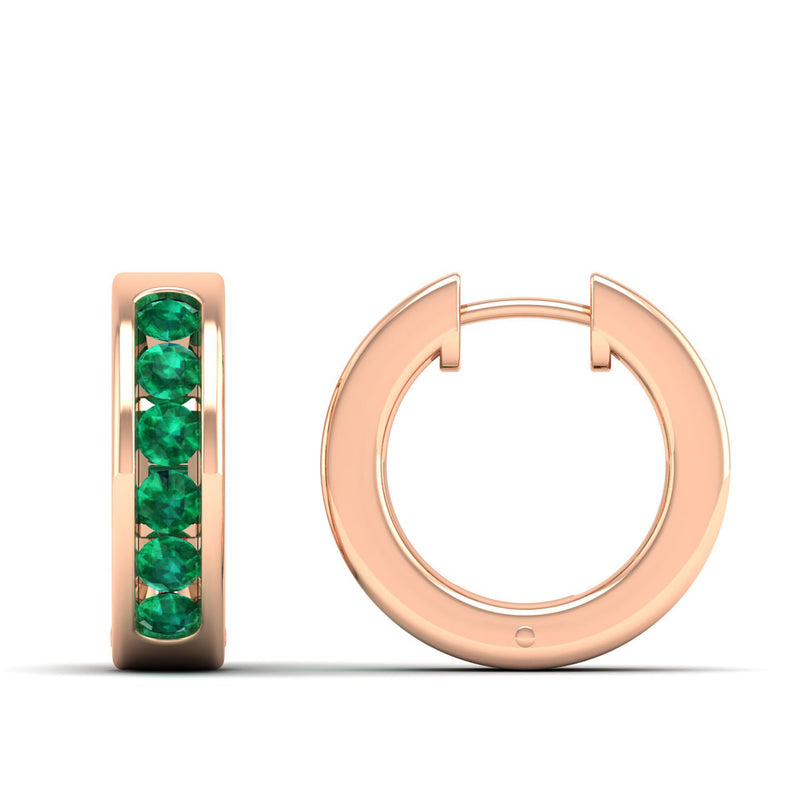 14K Rose Gold - Emerald