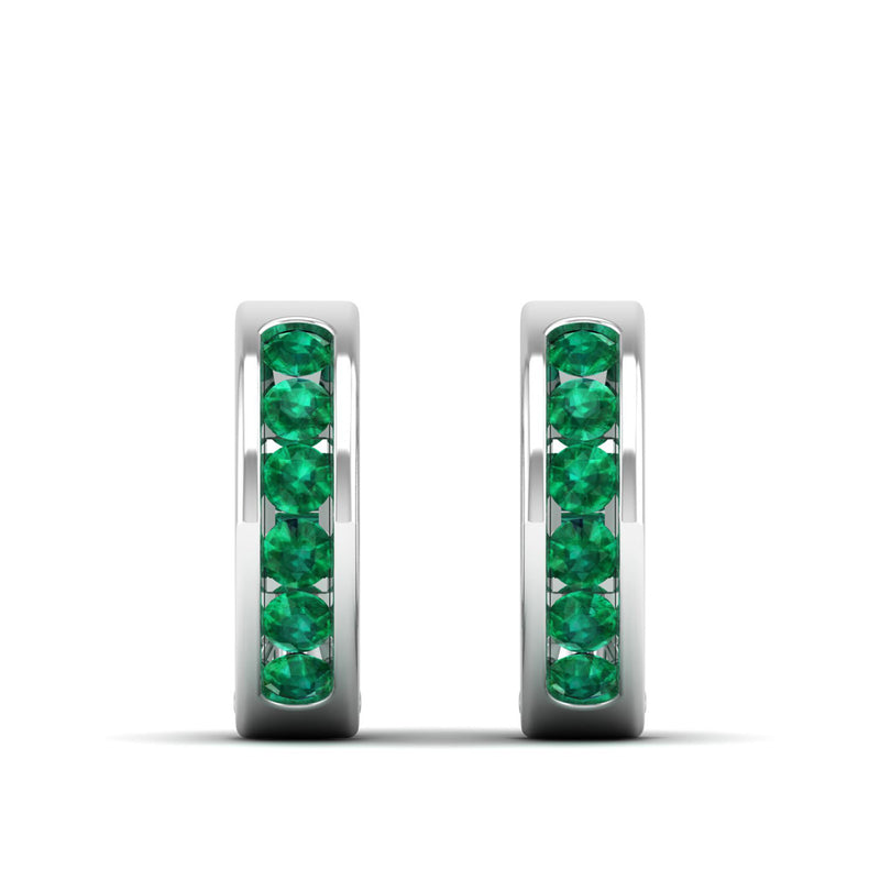 14K White Gold - Emerald