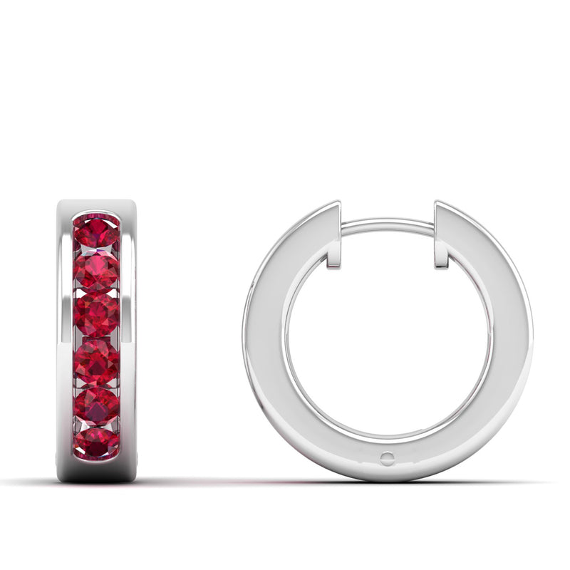 14K White Gold - Ruby