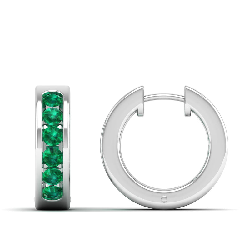14K White Gold - Emerald