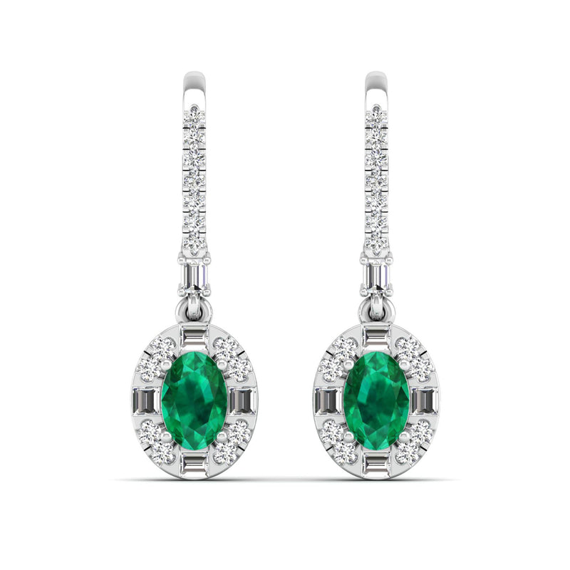 14K White Gold - Emerald