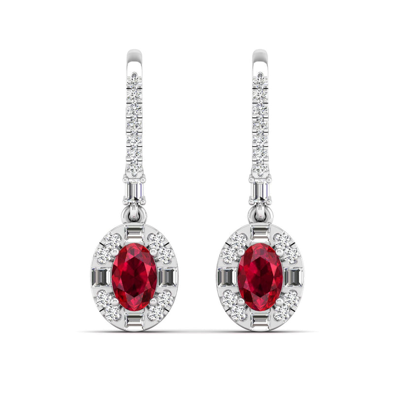 14K White Gold - Ruby