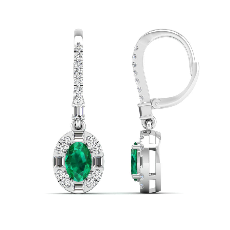 14K White Gold - Emerald