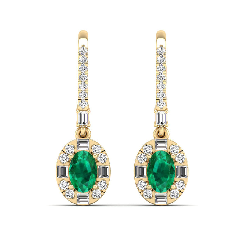 14K Yellow Gold - Emerald