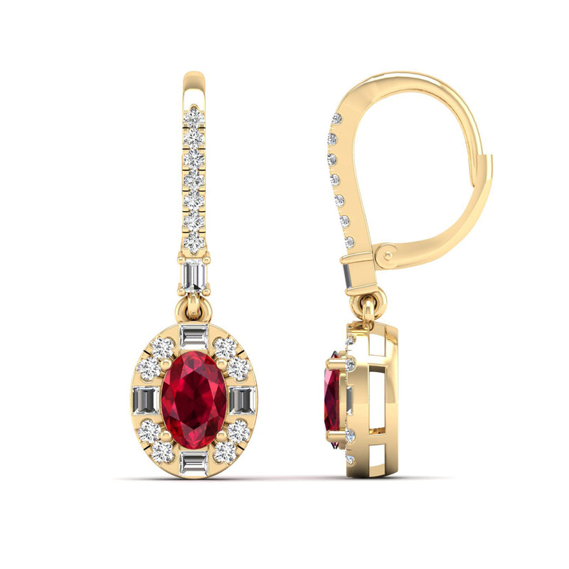 14K Yellow Gold - Ruby