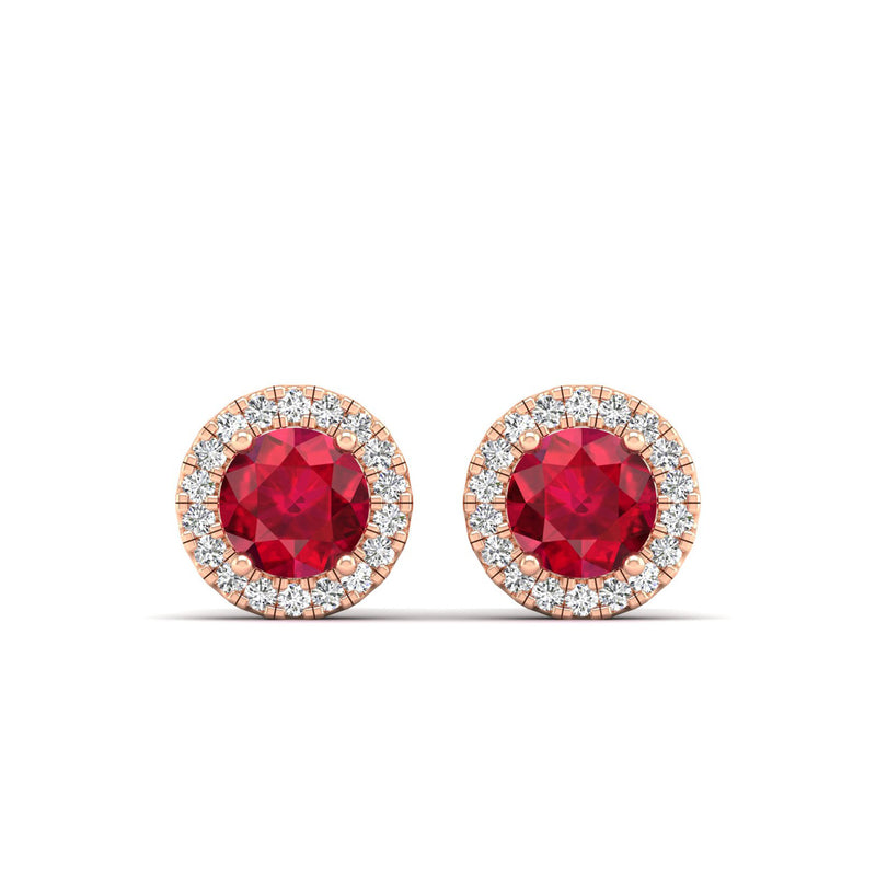 14K Rose Gold - Ruby