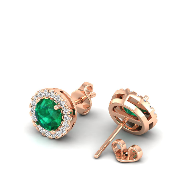 14K Rose Gold - Emerald
