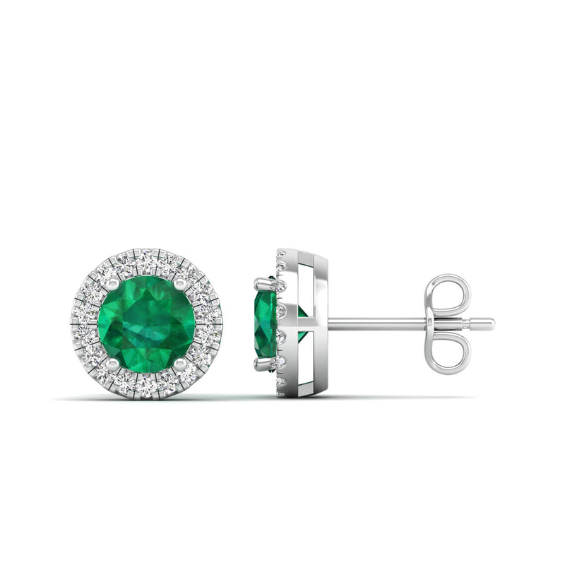 14K White Gold - Emerald