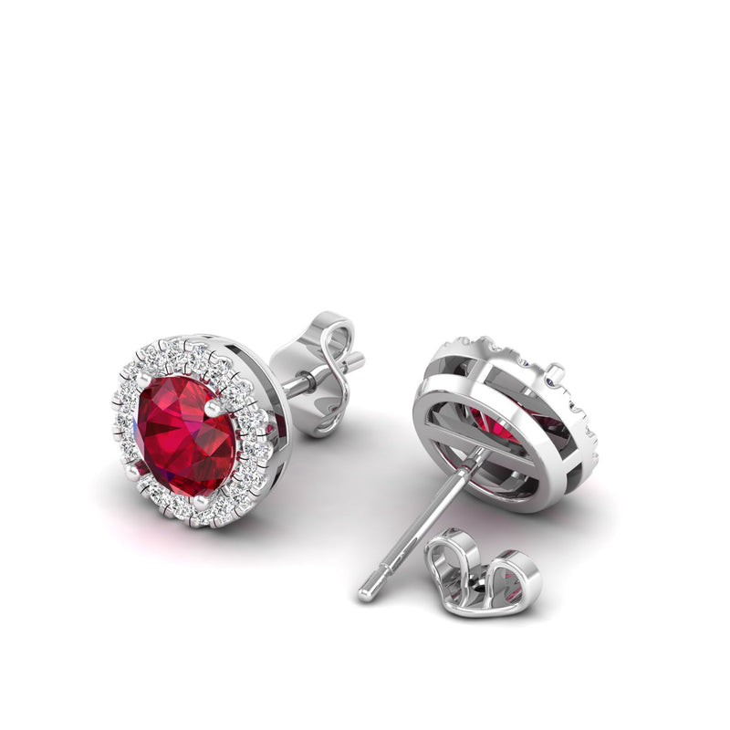14K White Gold - Ruby