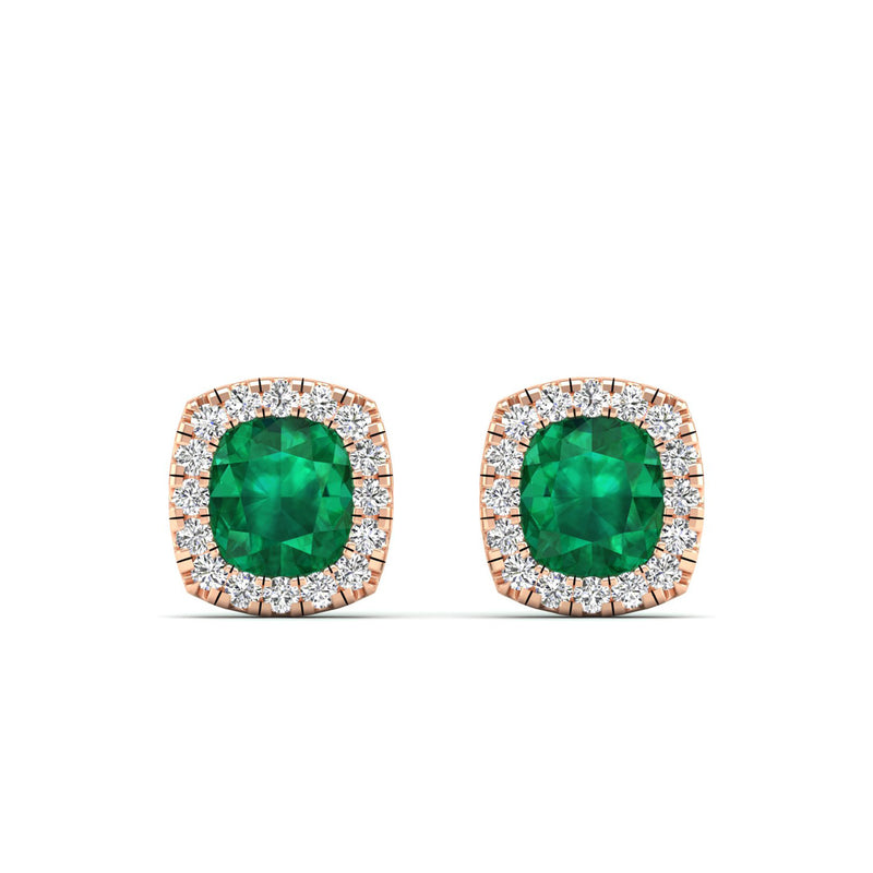 14K Rose Gold - Emerald
