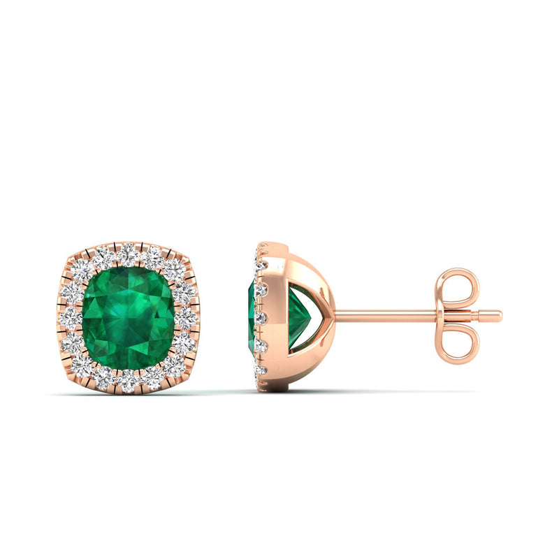 14K Rose Gold - Emerald
