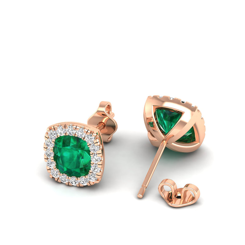 14K Rose Gold - Emerald
