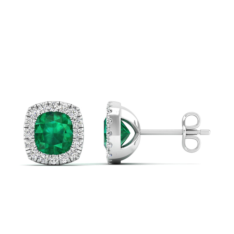14K White Gold - Emerald
