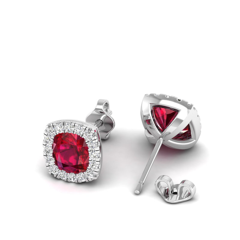 14K White Gold - Ruby