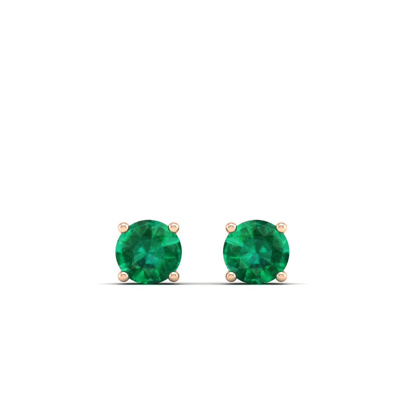 14K Rose Gold - Emerald