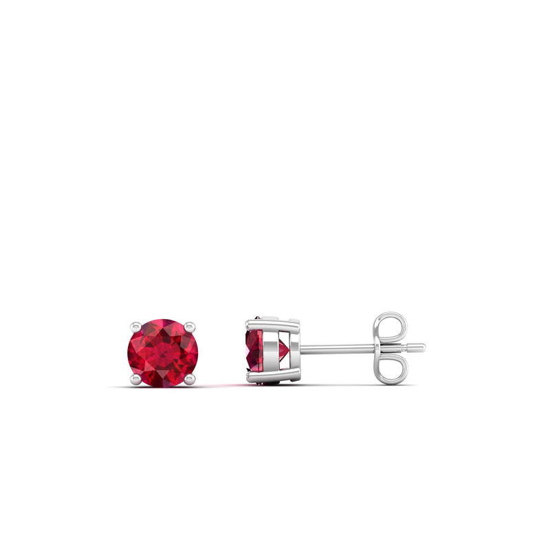 14K White Gold - Ruby