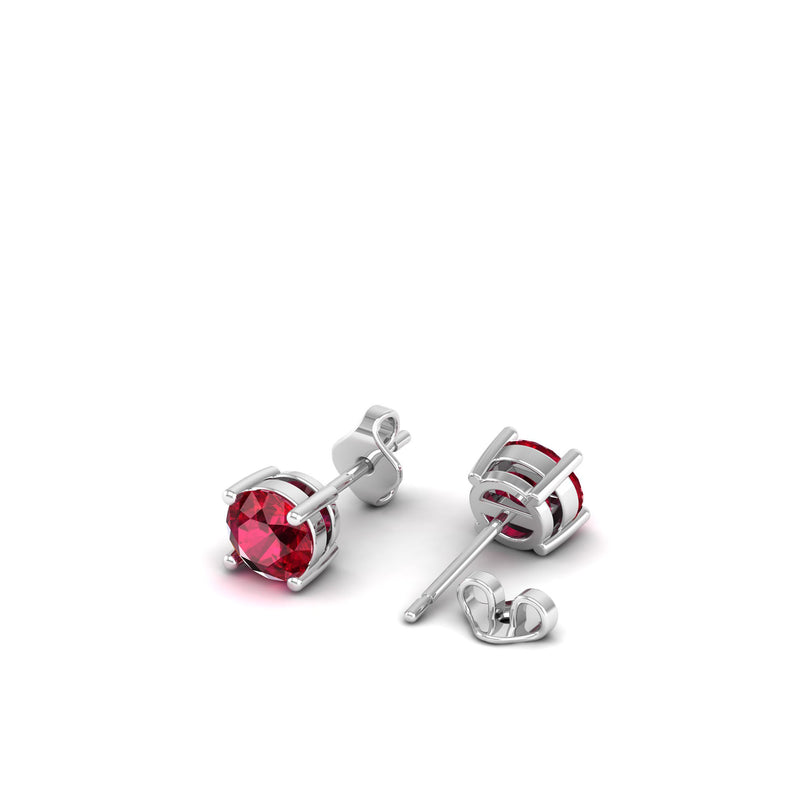 14K White Gold - Ruby