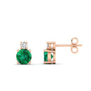 14K Rose Gold - Emerald