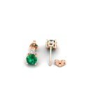 14K Rose Gold - Emerald