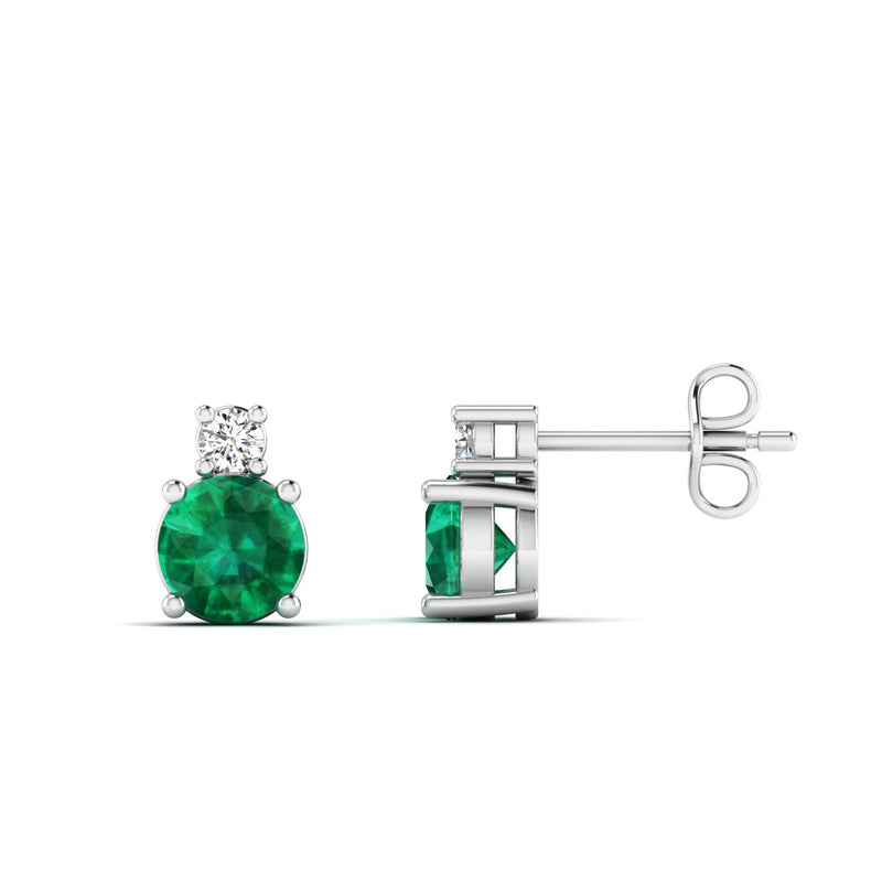 14K White Gold - Emerald