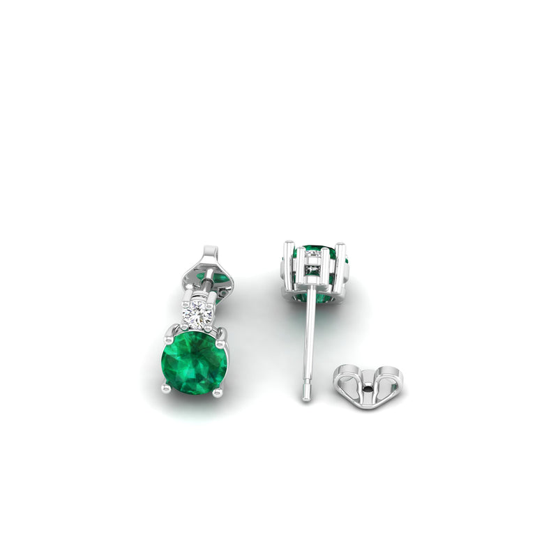 14K White Gold - Emerald