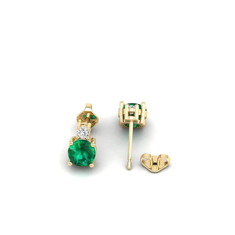 14K Yellow Gold - Emerald