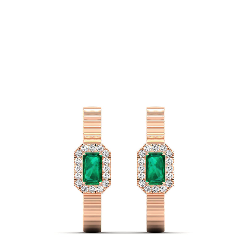 14K Rose Gold - Emerald