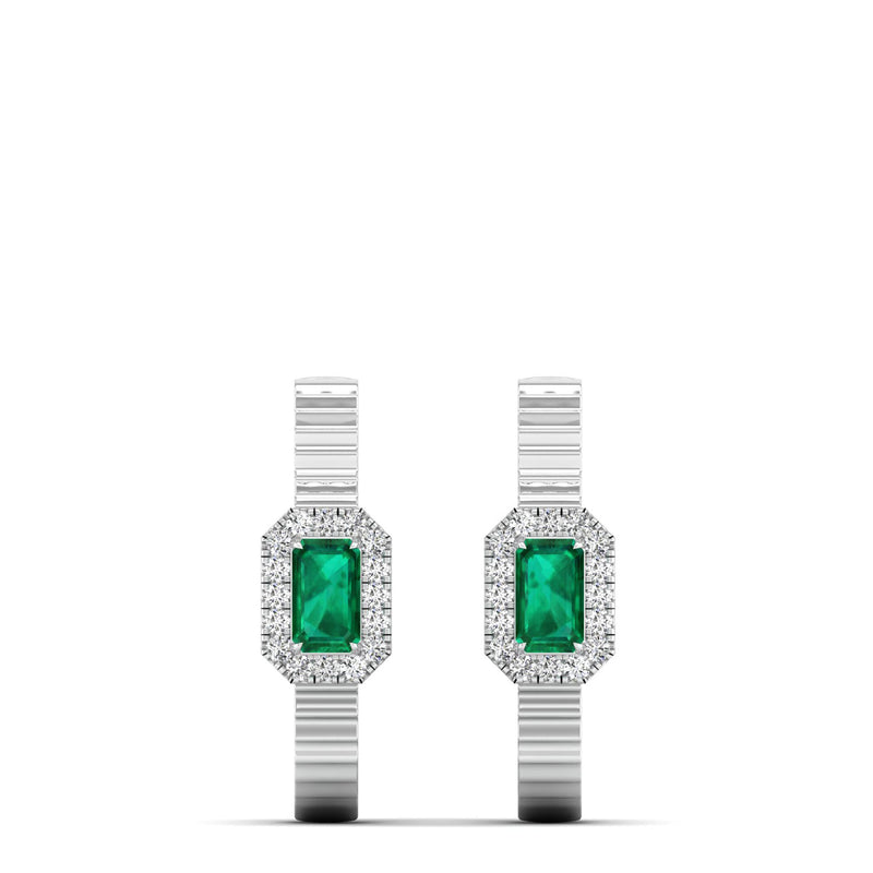 14K White Gold - Emerald