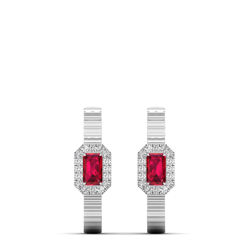 14K White Gold - Ruby