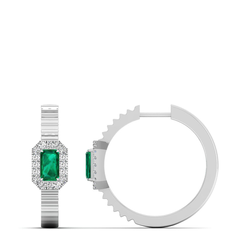 14K White Gold - Emerald