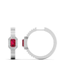 14K White Gold - Ruby