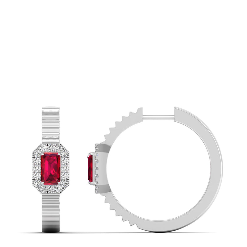 14K White Gold - Ruby