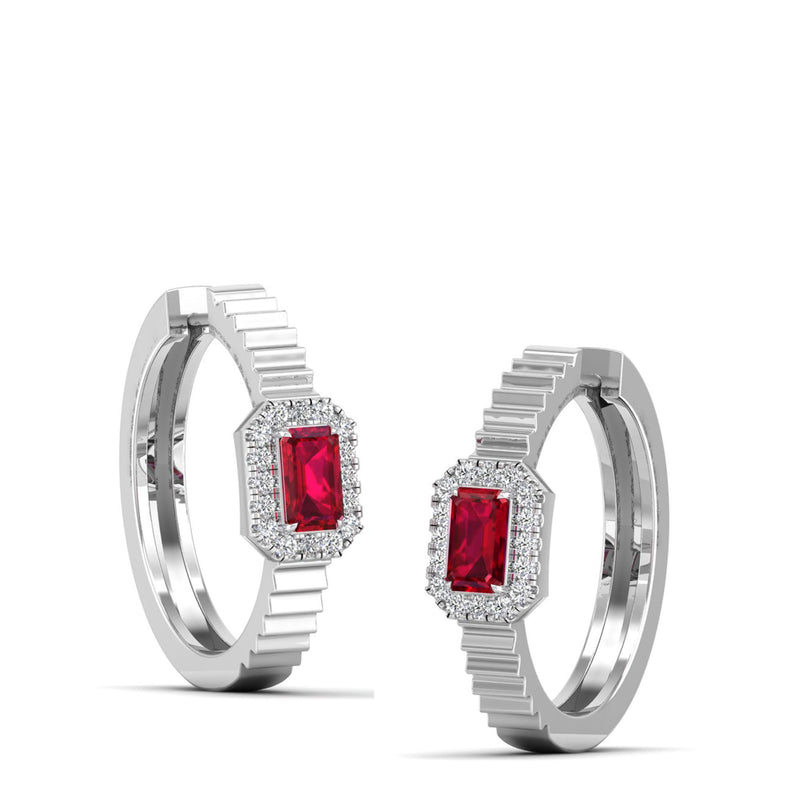 14K White Gold - Ruby