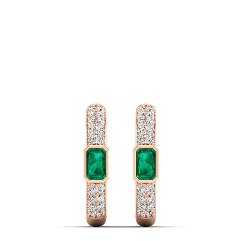 14K Rose Gold - Emerald
