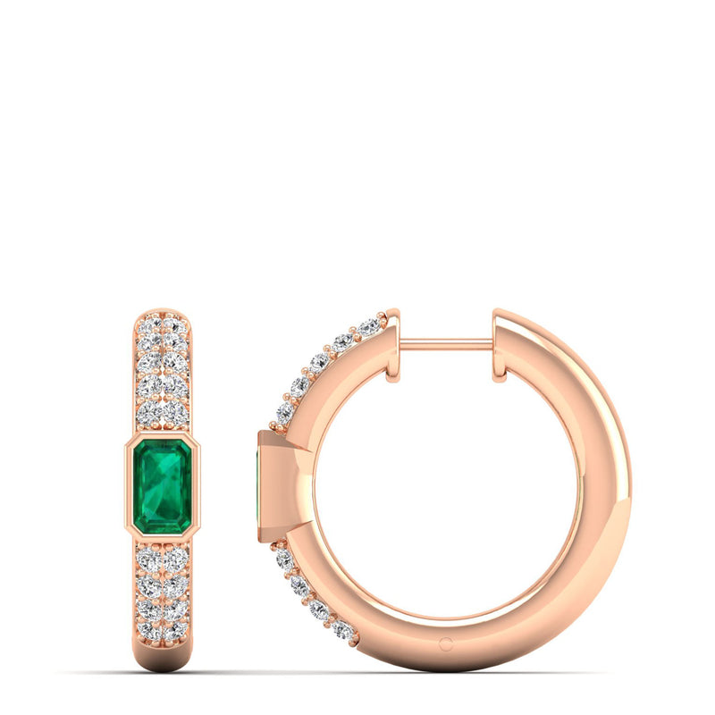 14K Rose Gold - Emerald