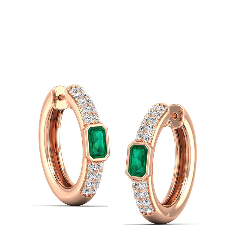 14K Rose Gold - Emerald